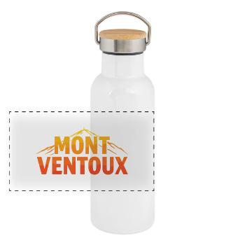 Montée du Mont Ventoux Orange - Gourde isotherme avec bouchon en bambou - blanc - Devant