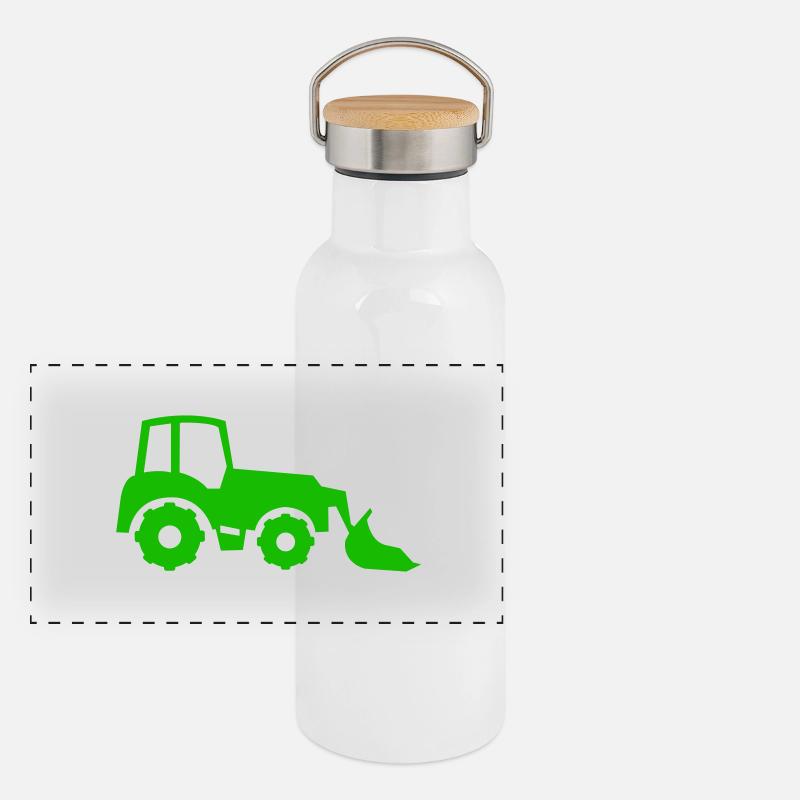 excavator Panoramic Thermal Bottle with Bamboo Lid