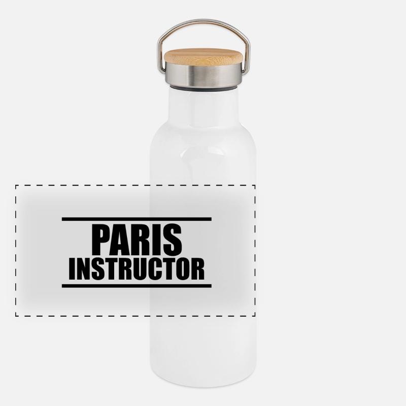 Paris Instructor Gourde isotherme avec bouchon en bambou