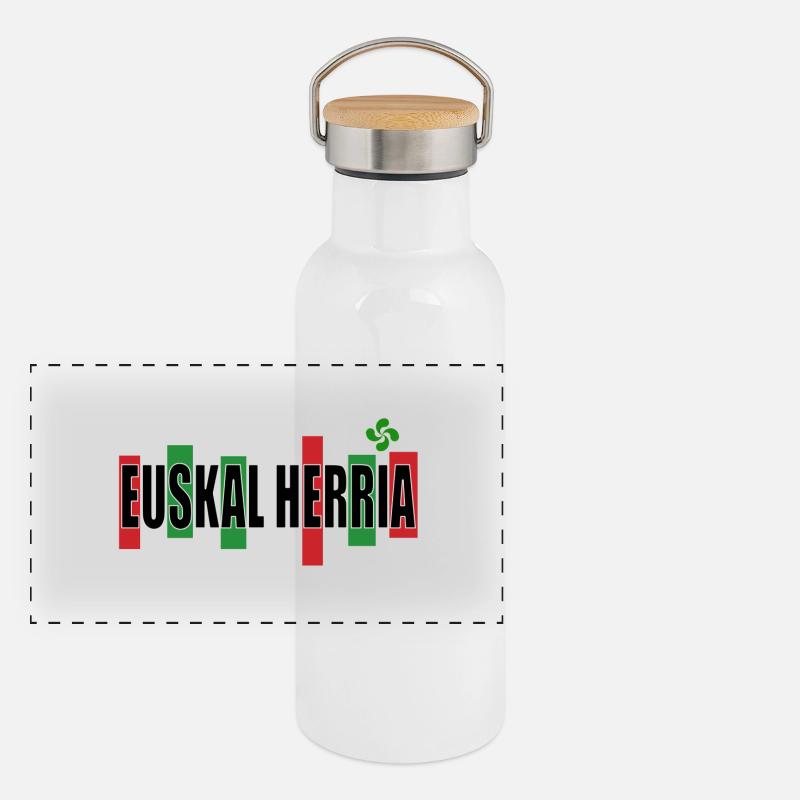 euskal herria Gourde isotherme avec bouchon en bambou