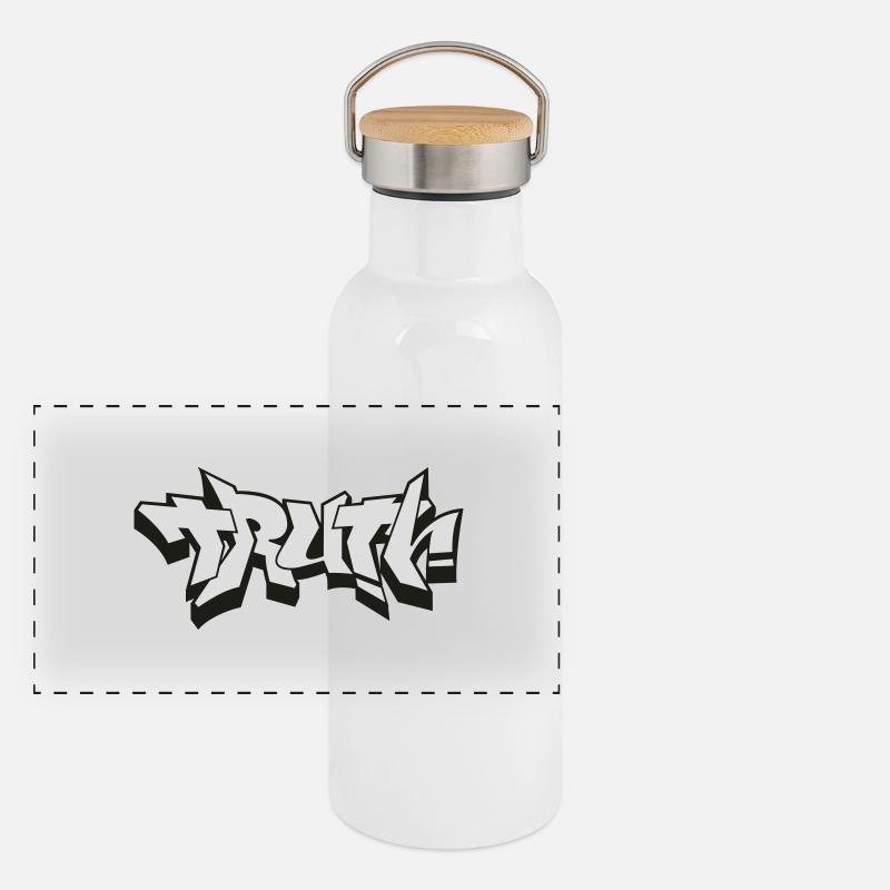 Truth - Panorama Thermosflasche mit Bambusdeckel - Weiß