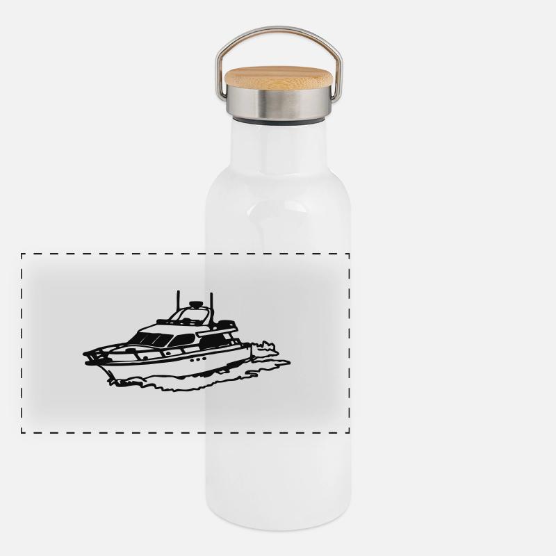 boat Panorama Thermosflasche mit Bambusdeckel