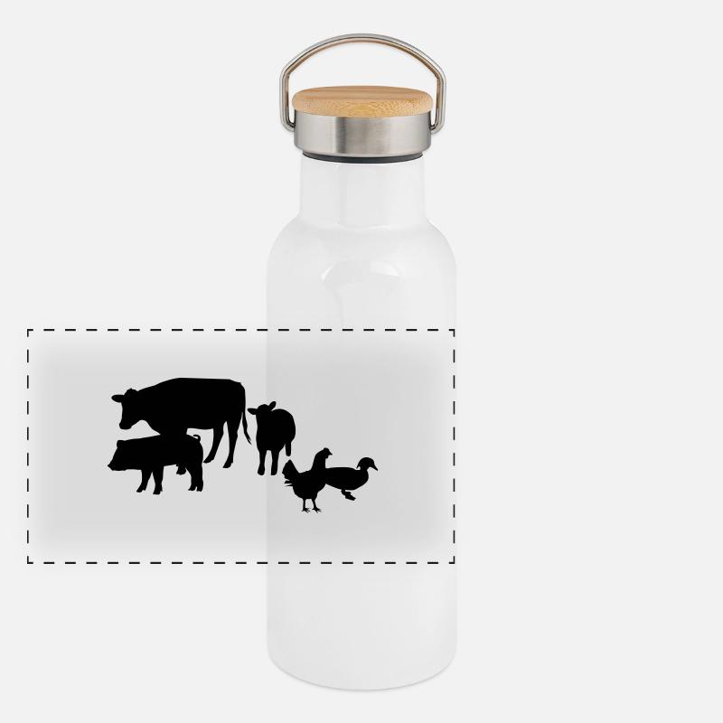 Animalfarm Panorama Thermosflasche mit Bambusdeckel
