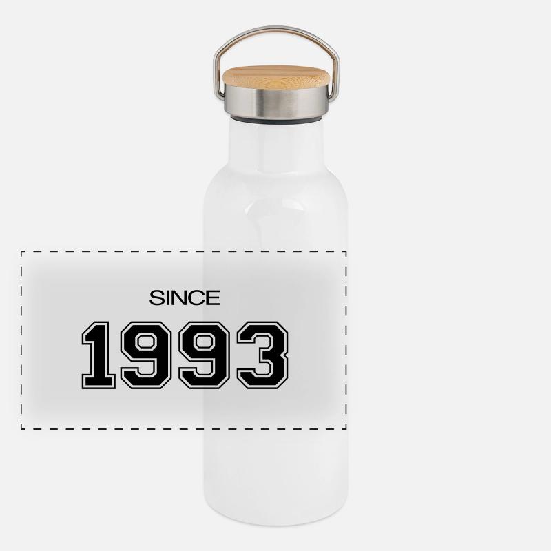 Geburtstagsgeschenk 1993 Panorama Thermosflasche mit Bambusdeckel