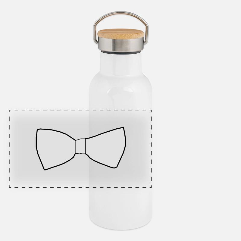 Fake bow tie vector white Panoramic Thermal Bottle with Bamboo Lid