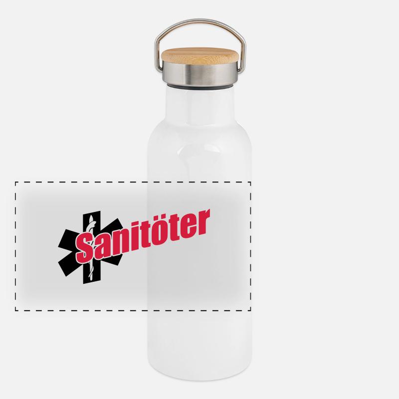 Panorama Thermosflasche mit Bambusdeckel