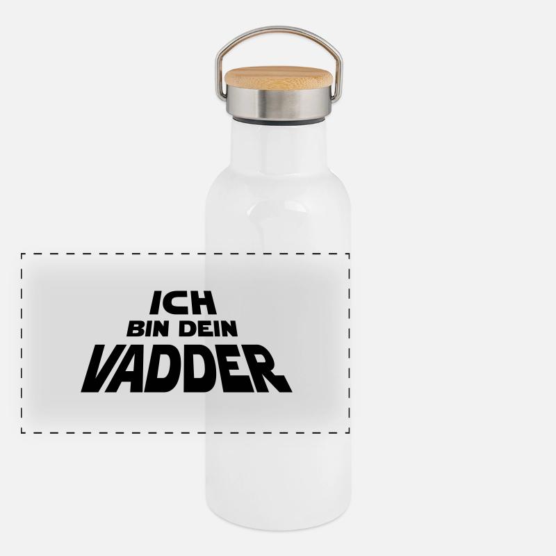 Ich bin dein Vadder Panorama Thermosflasche mit Bambusdeckel