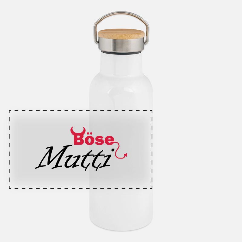 böse Mutti Panorama Thermosflasche mit Bambusdeckel