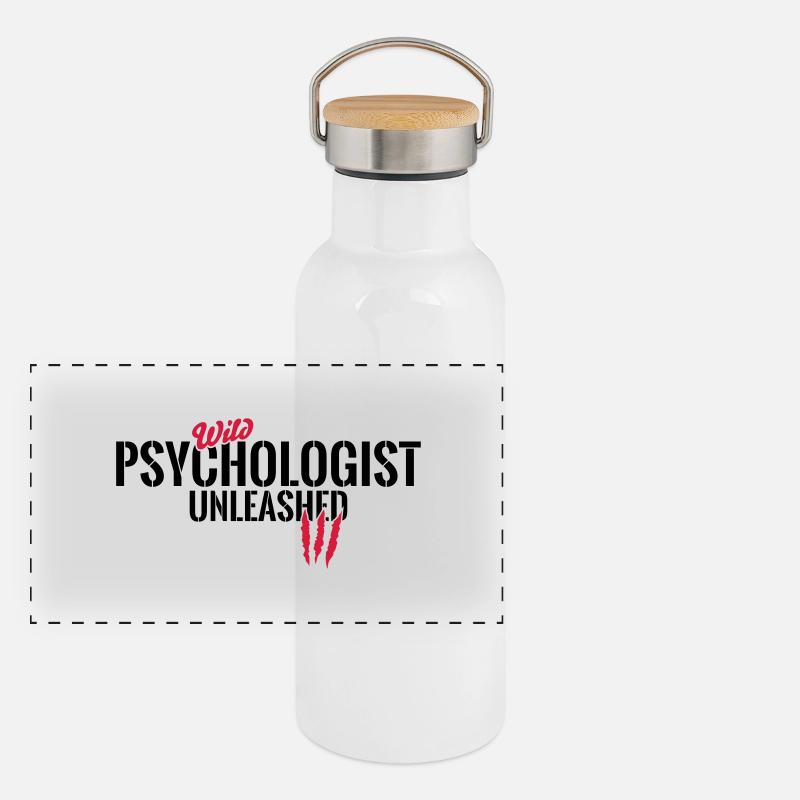Psychologue sauvage déchaîné Gourde isotherme avec bouchon en bambou