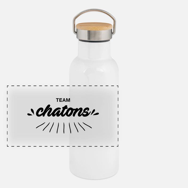 Team Chatons Gourde isotherme avec bouchon en bambou