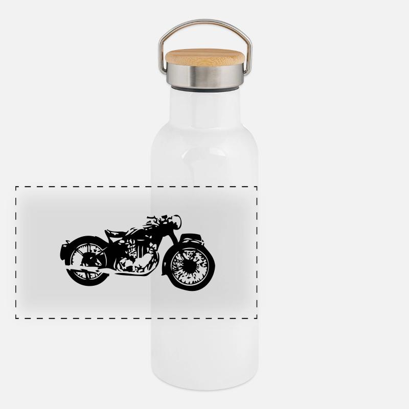 vieille moto2 Gourde isotherme avec bouchon en bambou