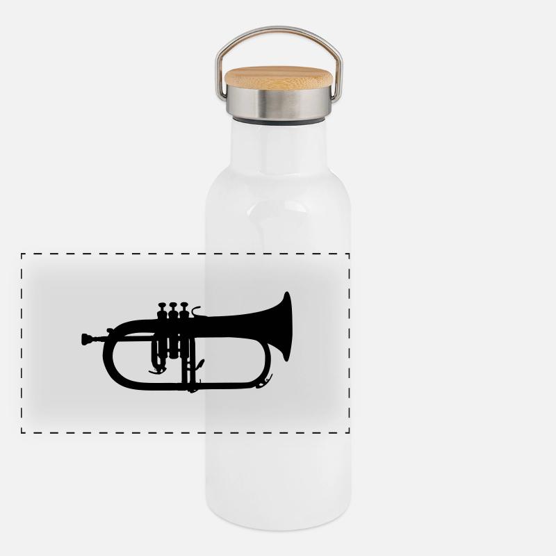 music trumpet brass Panoramic Thermal Bottle with Bamboo Lid