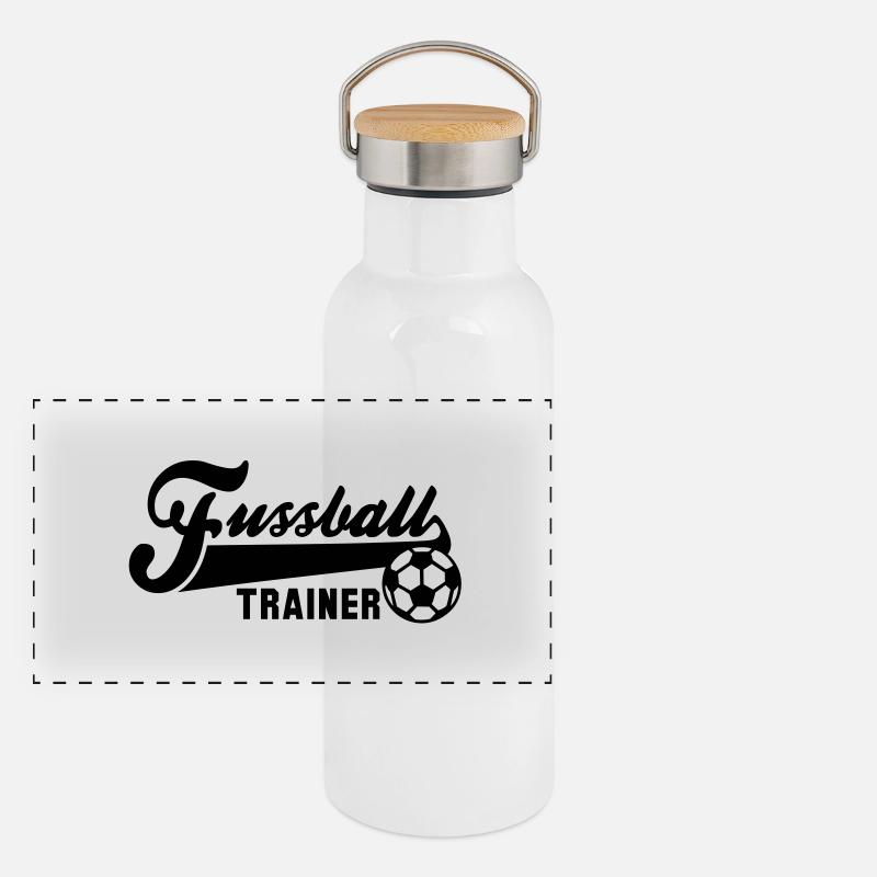 Football TRAINER Gourde isotherme avec bouchon en bambou