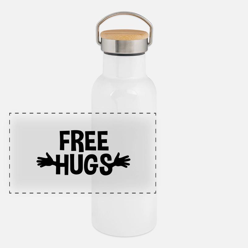 Free Hugs Panoramic Thermal Bottle with Bamboo Lid