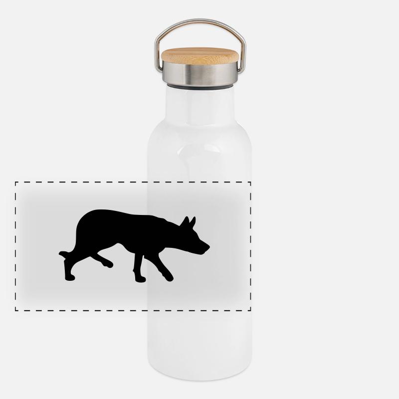 Kelpie Panorama Thermosflasche mit Bambusdeckel