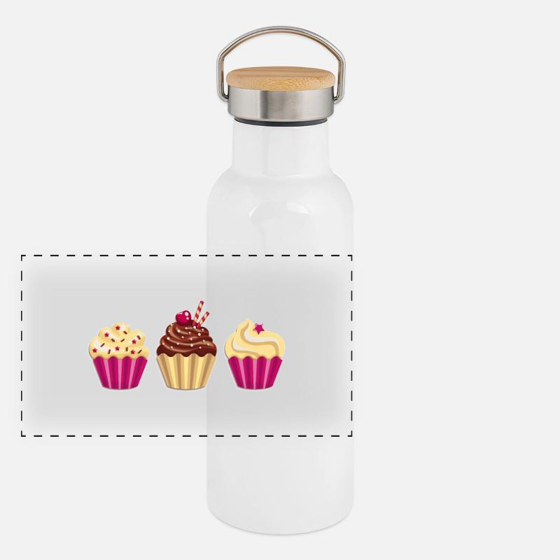 Cupcake - Muffin - Donut - Eis - Schokolade - DD Gourde isotherme avec bouchon en bambou