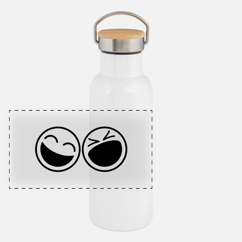 Smileys Panorama Thermosflasche mit Bambusdeckel