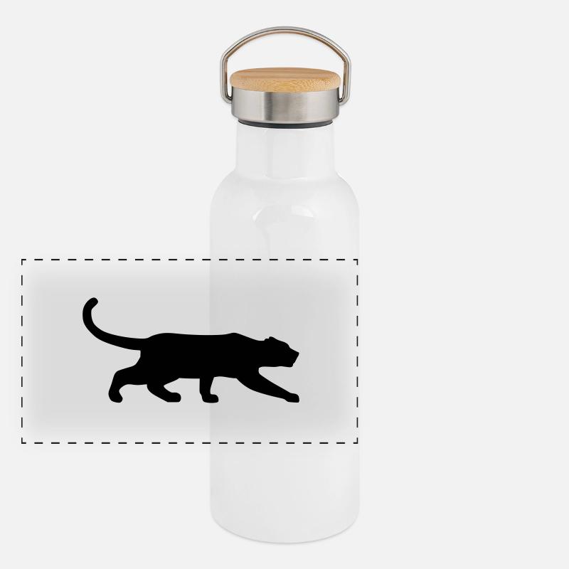 black panther creeps vektor Gourde isotherme avec bouchon en bambou