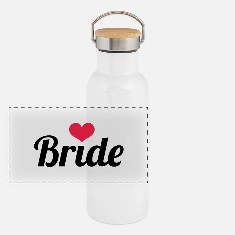 Bride - Wedding Panorama Thermosflasche mit Bambusdeckel