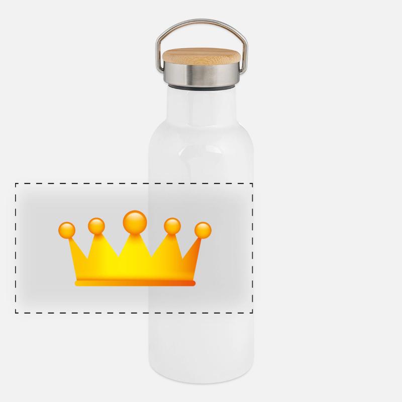 Smiley Crown Panorama Thermosflasche mit Bambusdeckel