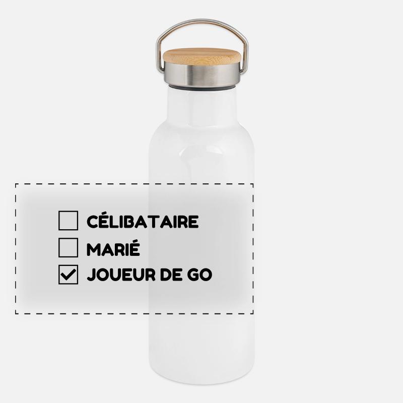 Go Game Spiel Jeu Sport Strategy Panoramic Thermal Bottle with Bamboo Lid