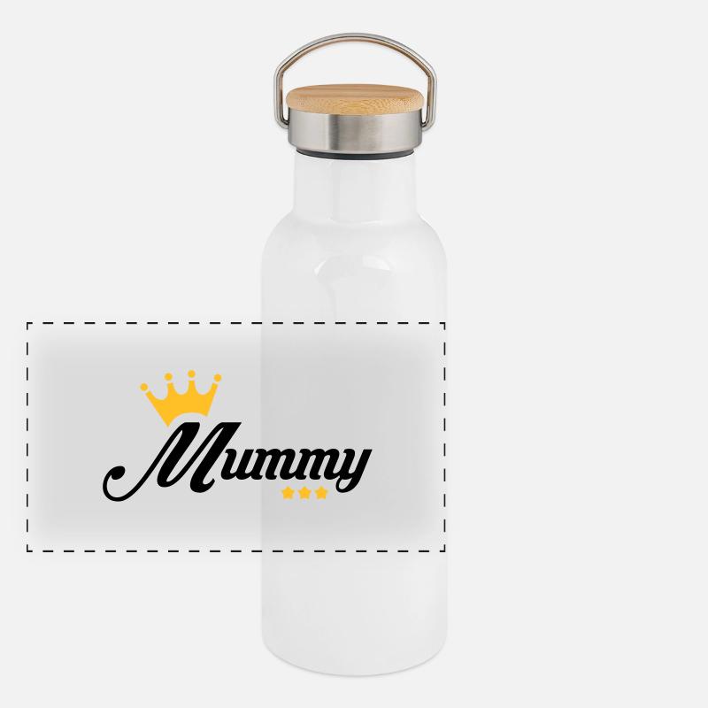 Maman / Fête des Mère / Enfant / Mere / Bébé Gourde isotherme avec bouchon en bambou