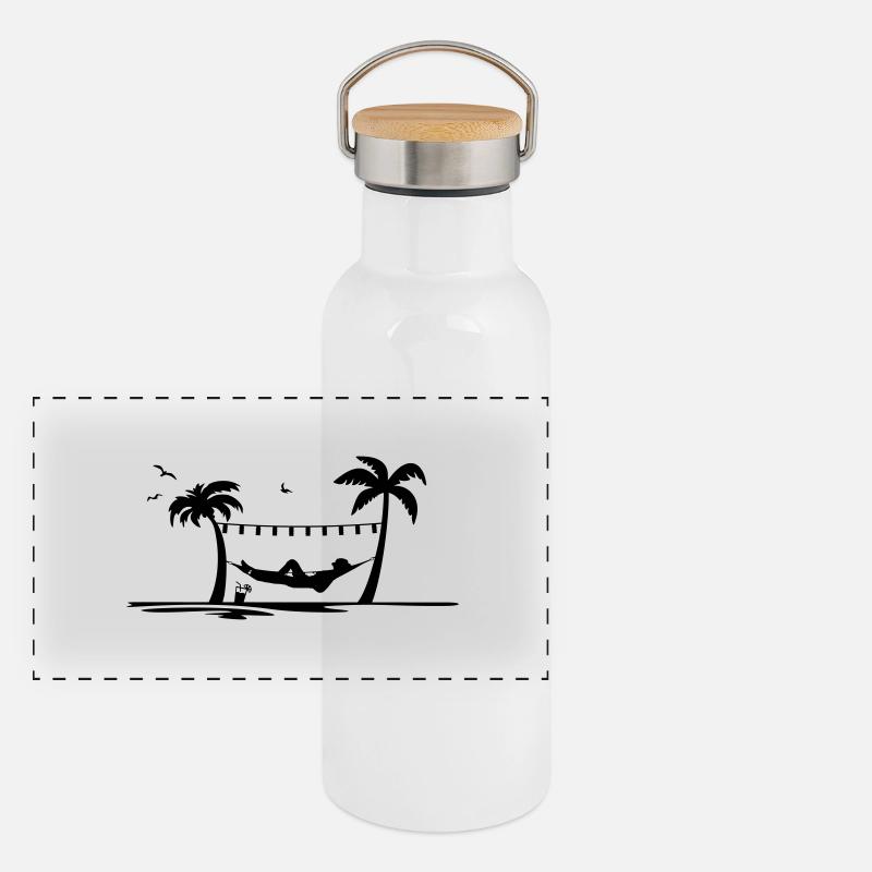 Sommer - Hängematte Panorama Thermosflasche mit Bambusdeckel
