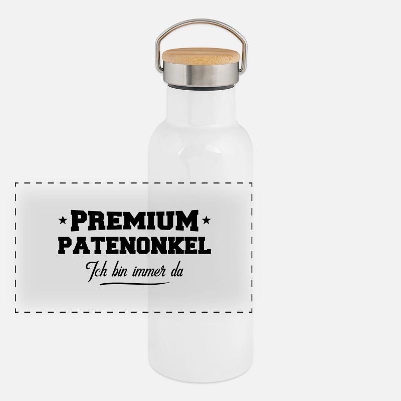 patenonkel premium Panorama Thermosflasche mit Bambusdeckel