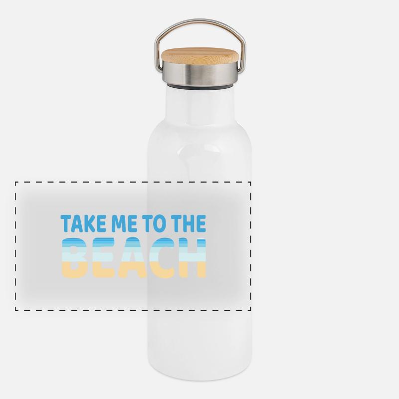 Strand Panorama Thermosflasche mit Bambusdeckel