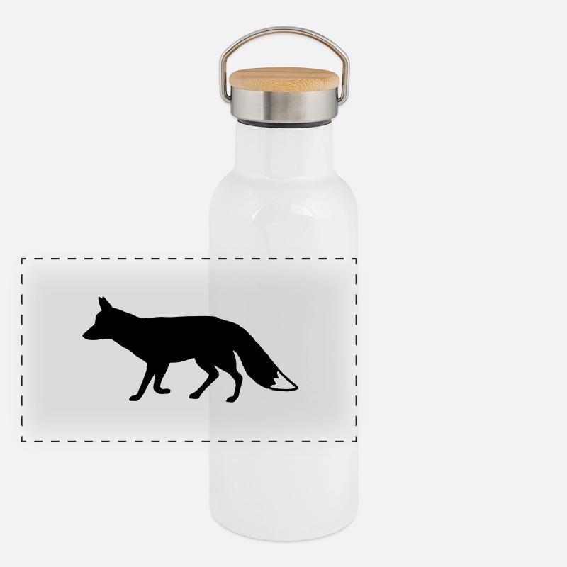 Fox silhouette Panoramic Thermal Bottle with Bamboo Lid