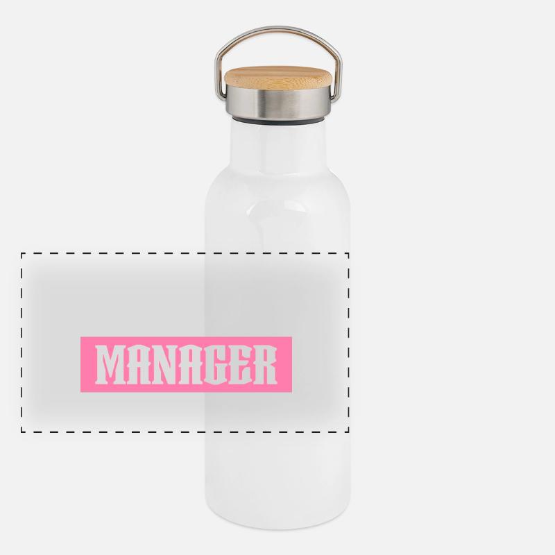 SEO Manager pink tshirt black Panoramic Thermal Bottle with Bamboo Lid