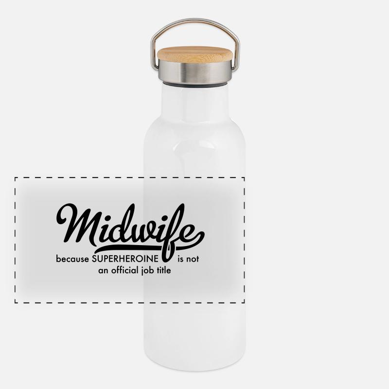 Hebamme Panorama Thermosflasche mit Bambusdeckel