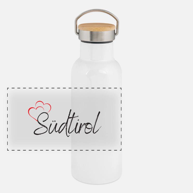 Tyrol du Sud Gourde isotherme avec bouchon en bambou