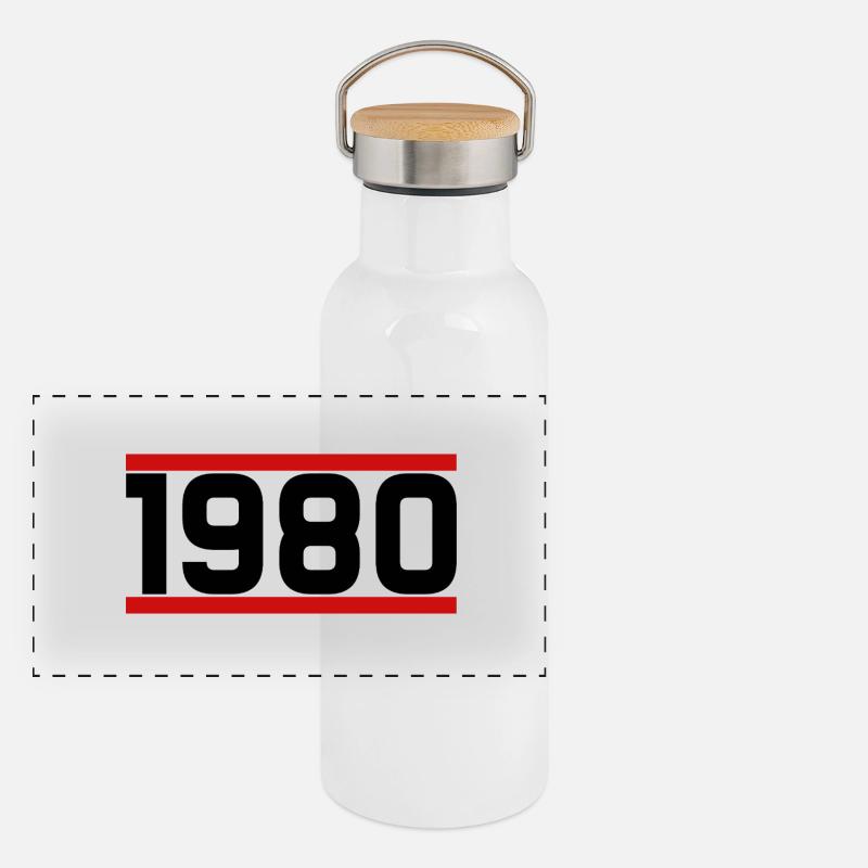 Old school 1980 Gourde isotherme avec bouchon en bambou