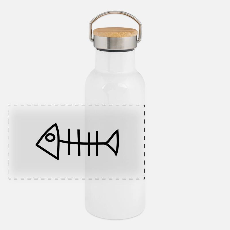 fischgraete Panorama Thermosflasche mit Bambusdeckel