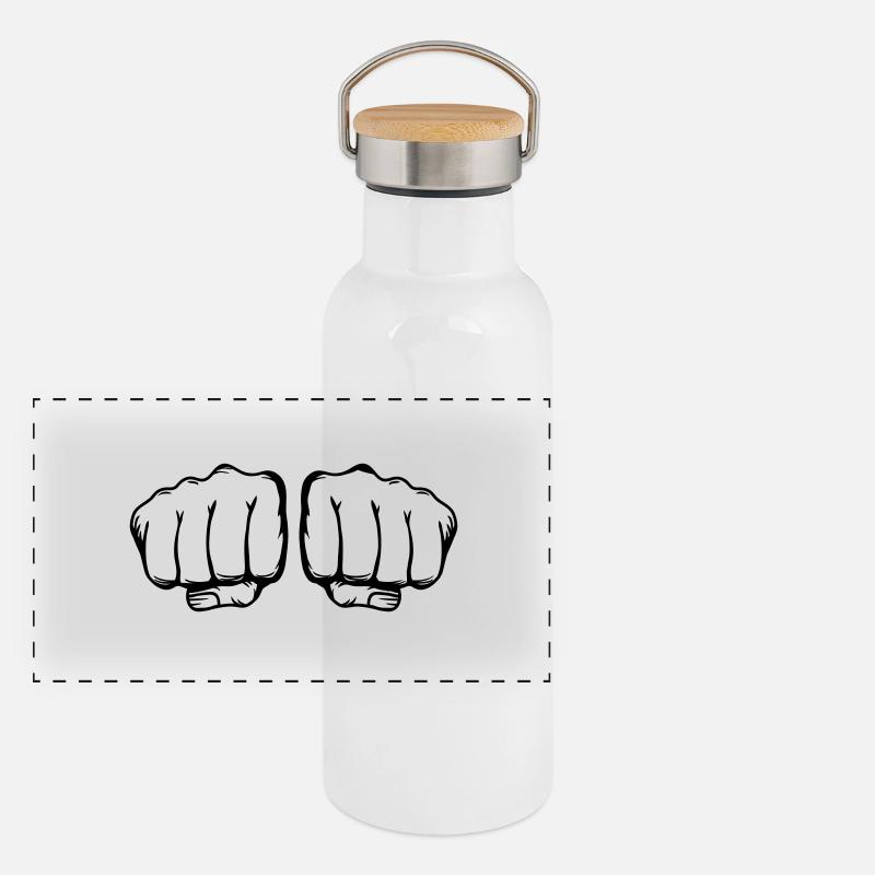 2poing Gourde isotherme avec bouchon en bambou