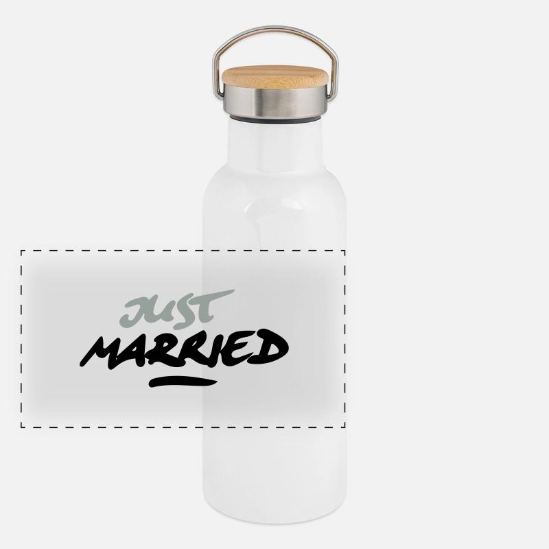 just married 2C Panorama Thermosflasche mit Bambusdeckel