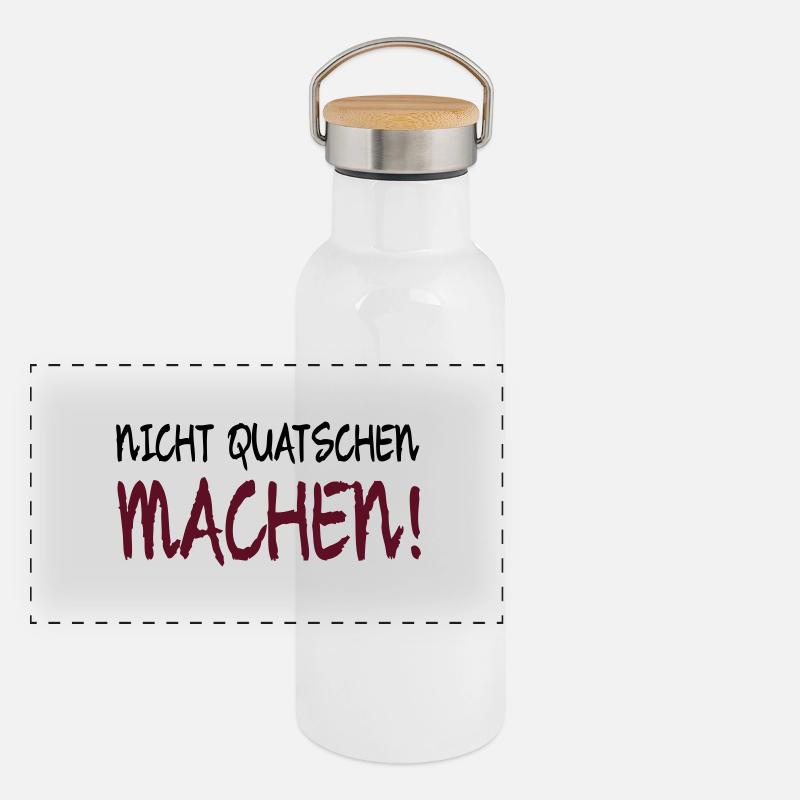NICHT QUATSCHEN MACHEN! Panorama Thermosflasche mit Bambusdeckel