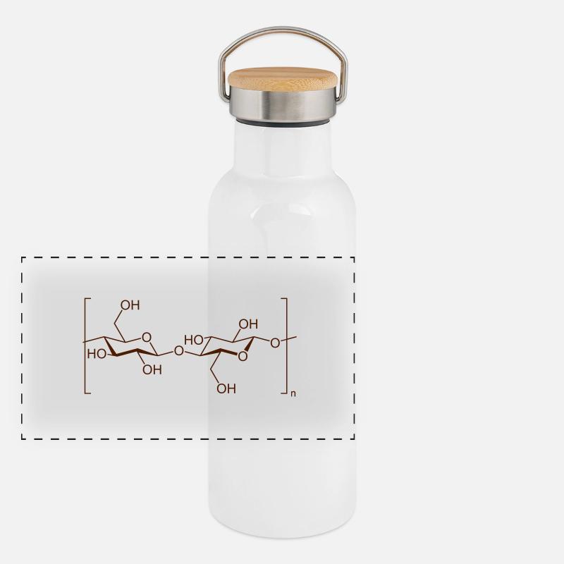 cellulose Cotton Baumwolle Panorama Thermosflasche mit Bambusdeckel