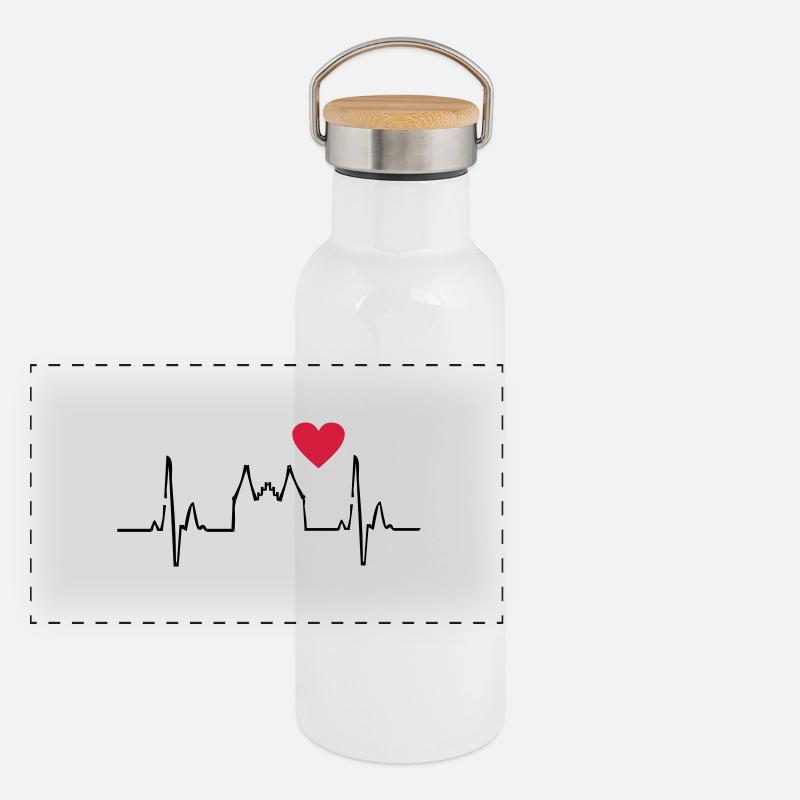 Lübeck Panorama Thermosflasche mit Bambusdeckel