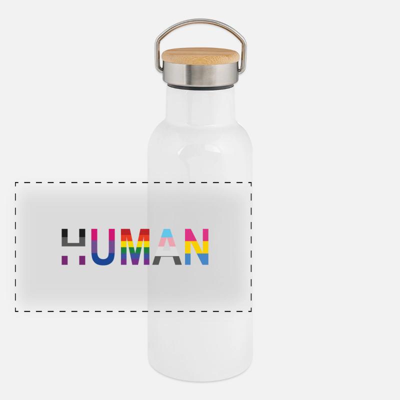 HUMAN Panorama Thermosflasche mit Bambusdeckel