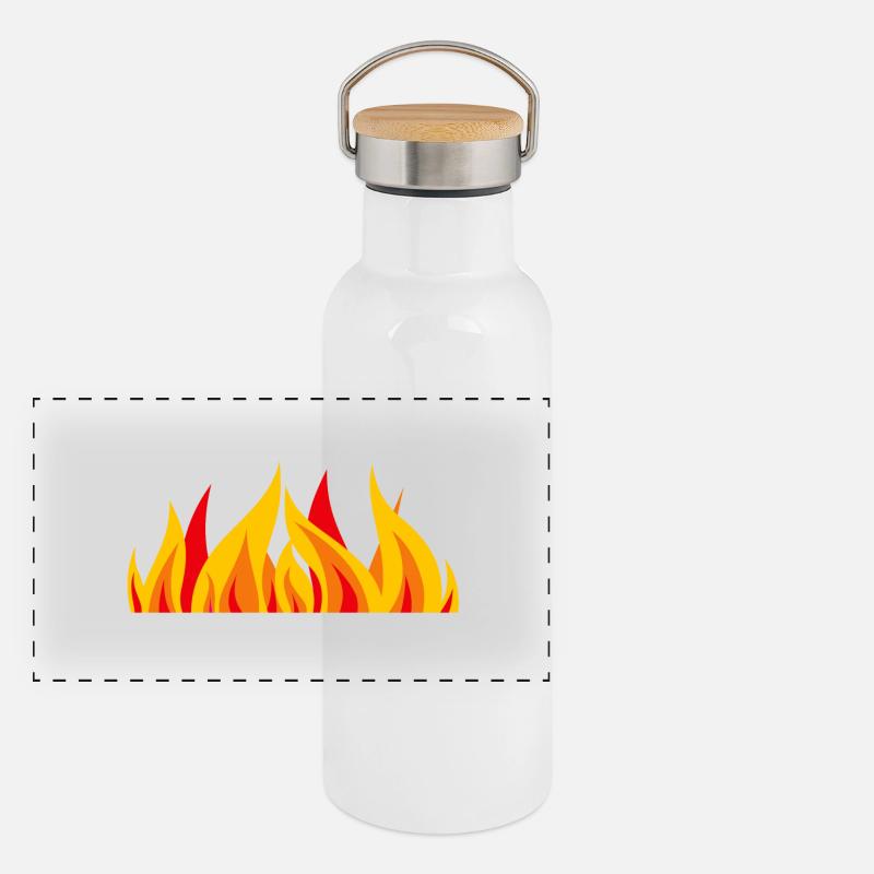 Fire Panorama Thermosflasche mit Bambusdeckel