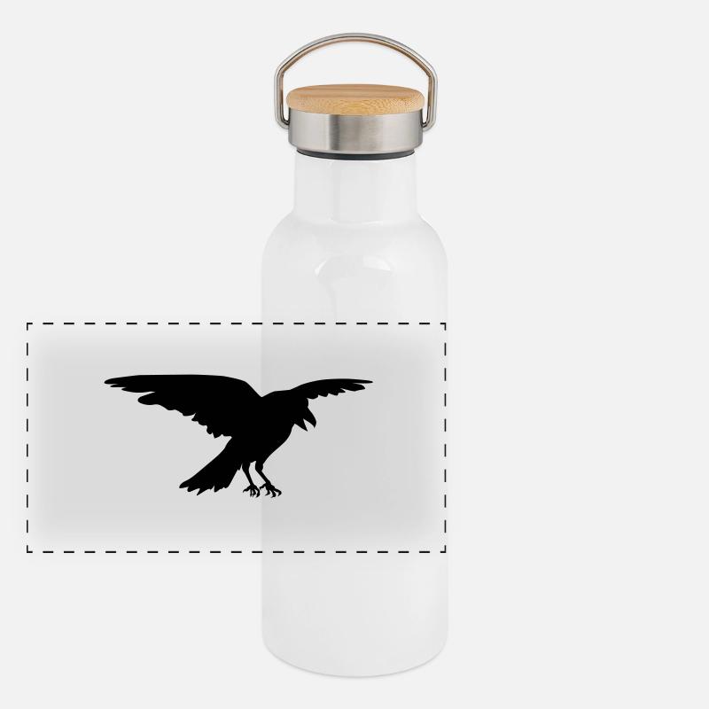 Rabe-1 Panorama Thermosflasche mit Bambusdeckel