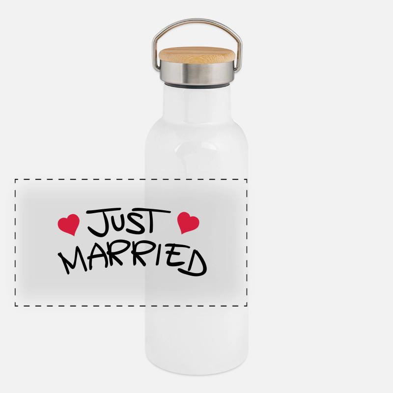 just_married_1__f2 Gourde isotherme avec bouchon en bambou