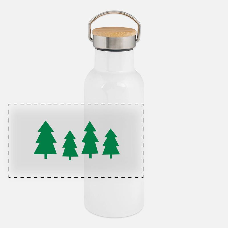 Christmas Trees Panoramic Thermal Bottle with Bamboo Lid