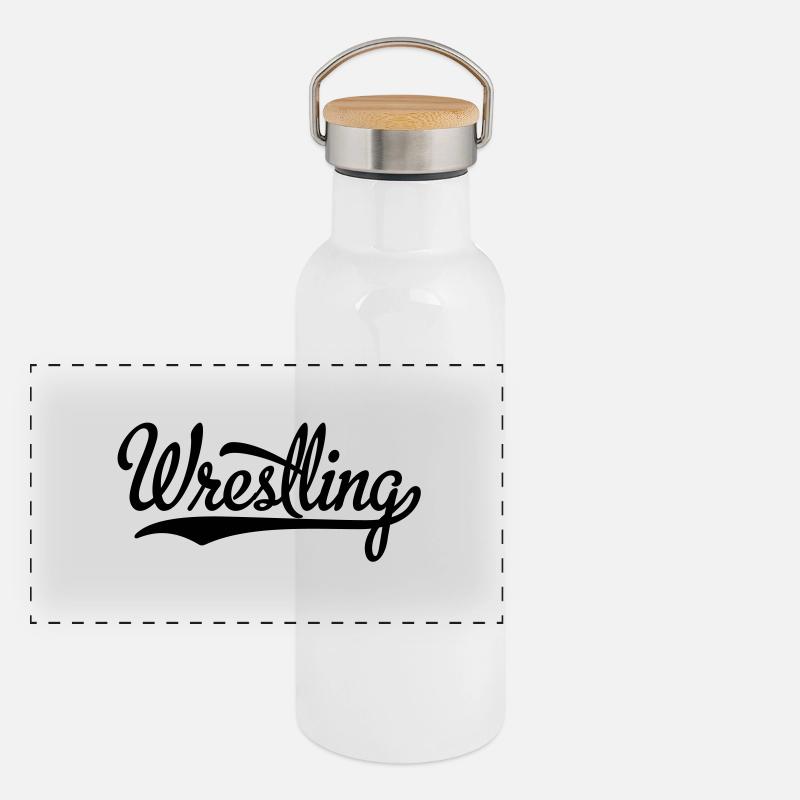 wrestling Panoramic Thermal Bottle with Bamboo Lid