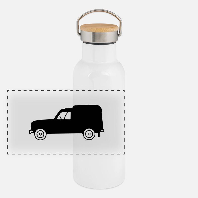 4L_fourgonnette Gourde isotherme avec bouchon en bambou