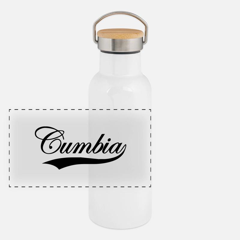 cumbia - Latin de Colombie Gourde isotherme avec bouchon en bambou