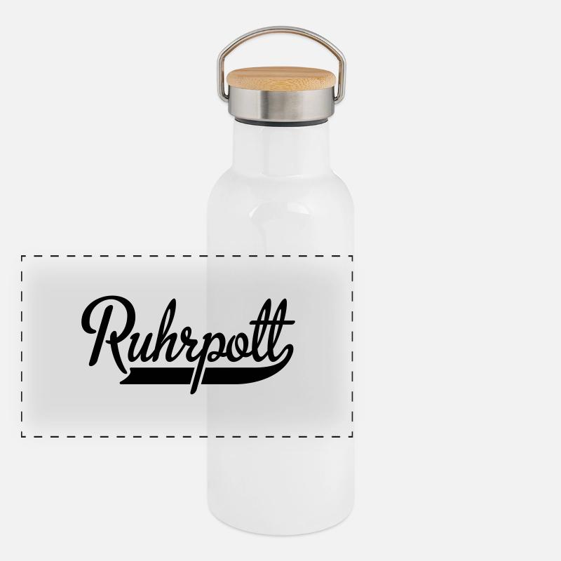 Ruhrpott Panorama Thermosflasche mit Bambusdeckel