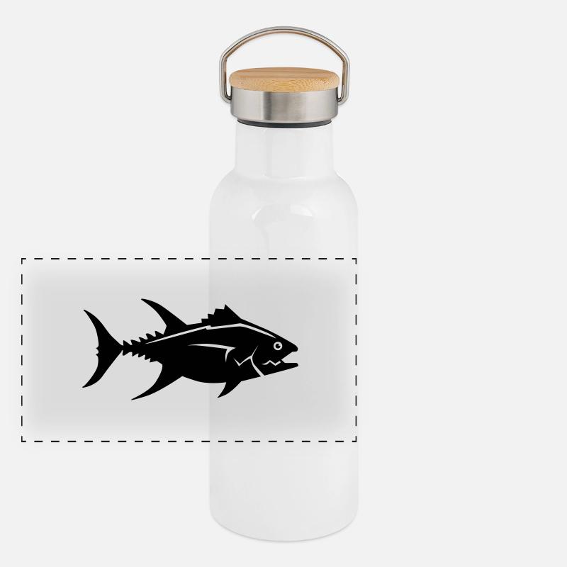 Thunfisch Panorama Thermosflasche mit Bambusdeckel